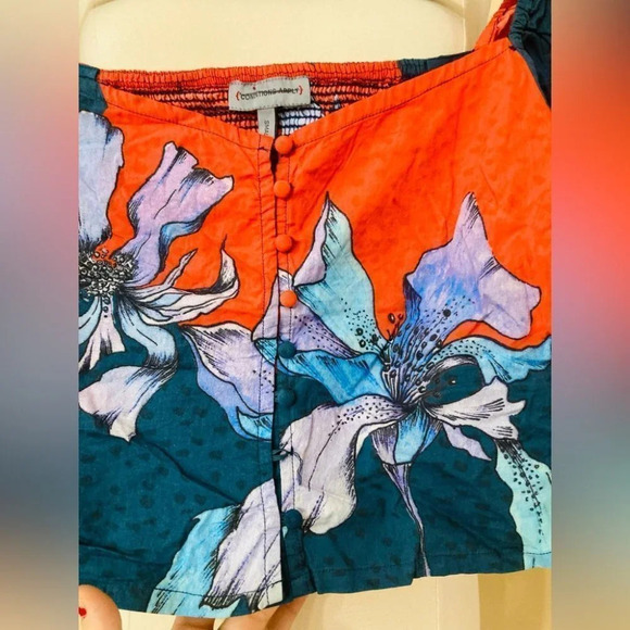 Anthropologie Conditions Apply Floral Puff-Sleeved Blouse Size Small NWOT - Picture 4 of 12